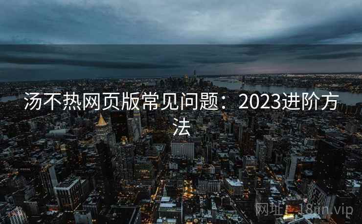 汤不热网页版常见问题：2023进阶方法