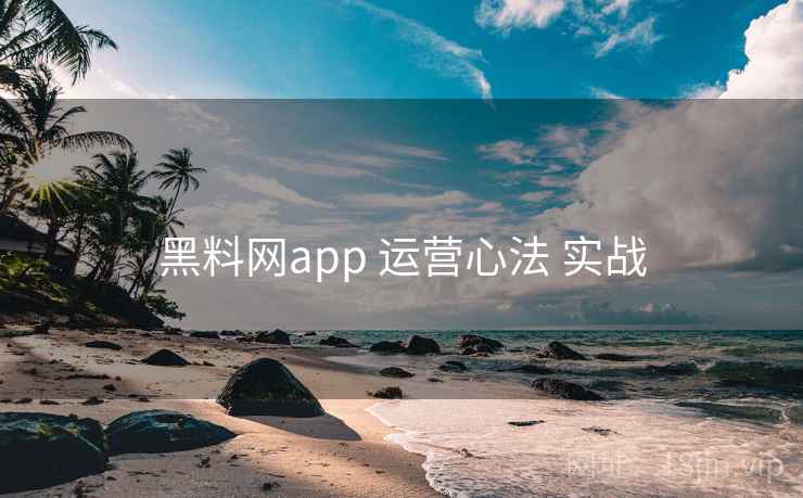 黑料网app 运营心法 实战